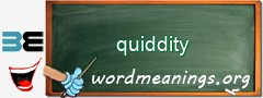 WordMeaning blackboard for quiddity